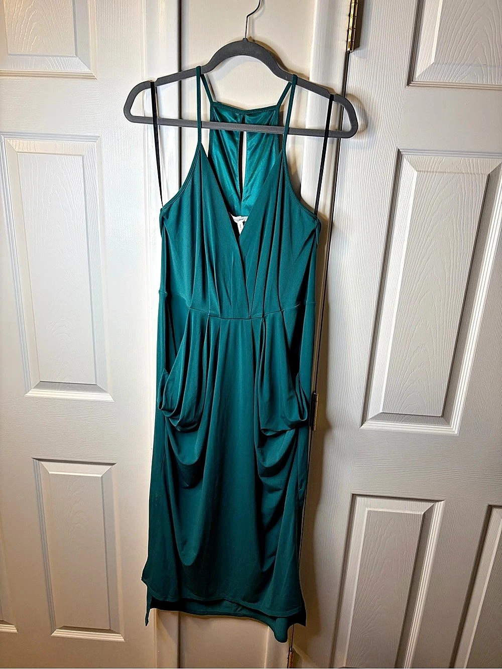 BCBGeneration Women's Size L Drape Pocket Dress - Color Sea Teal Green - NWT